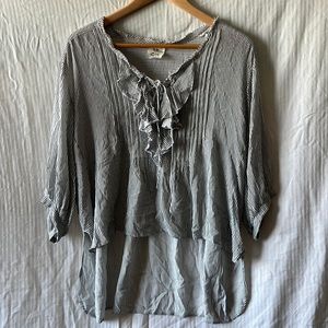 FP One striped big shirt with ruffles